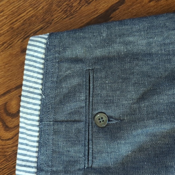 BCBGMAXAZRIA linen blend wide leg navy textured career flowy trousers - Picture 7 of 9